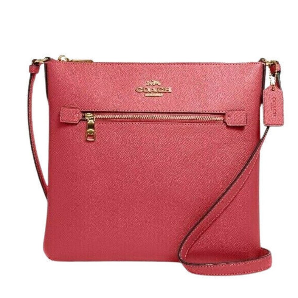 #23 NWT - COACH Women's Rowan File Bag In Signature Canvas (IM/Strawberry Haze)